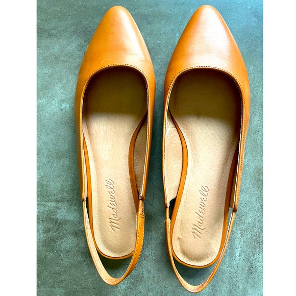 Madewell Margot The Slingback Flat in English Saddle Brown 6.5. - Picture 1 of 5